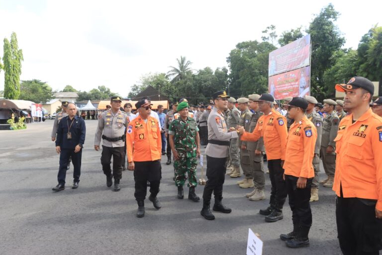 Polres Loteng Bersama Instansi Terkait Siagakan Ratusan Personel Tanggap Siaga Bencana.